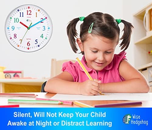 WISE HEDGEHOG Learning Clock for Kids Silent Non-Ticking