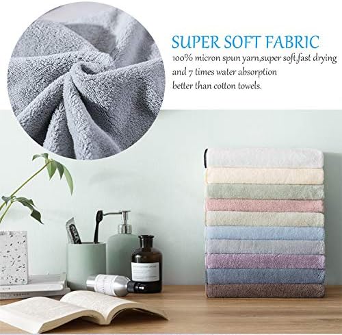 Xinrjojo 4 Piece Microfiber Bath Towel Set Quick Dry Travel Yoga Towels - Gray
