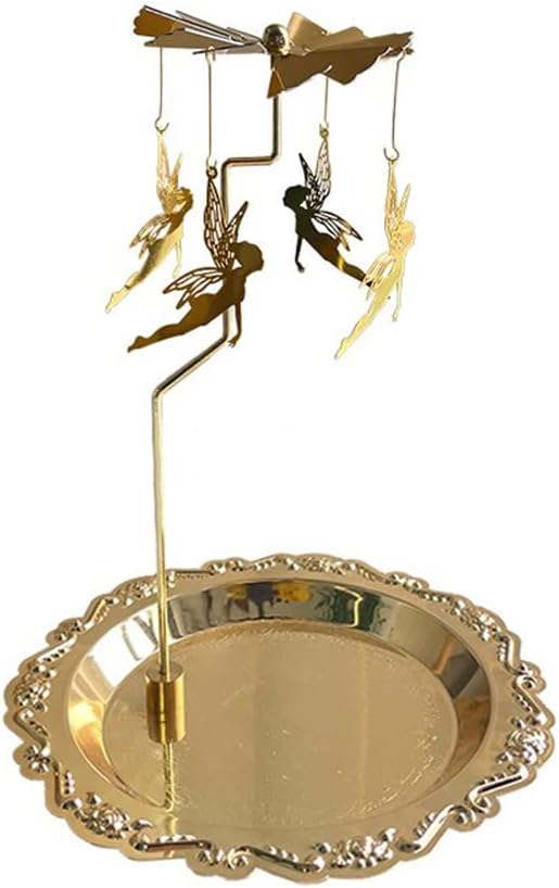 Spinning Candle Holder with Round Tray - Fairy Style