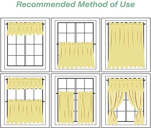 Blue Voile Curtains Tiers Set for Kitchen Windows