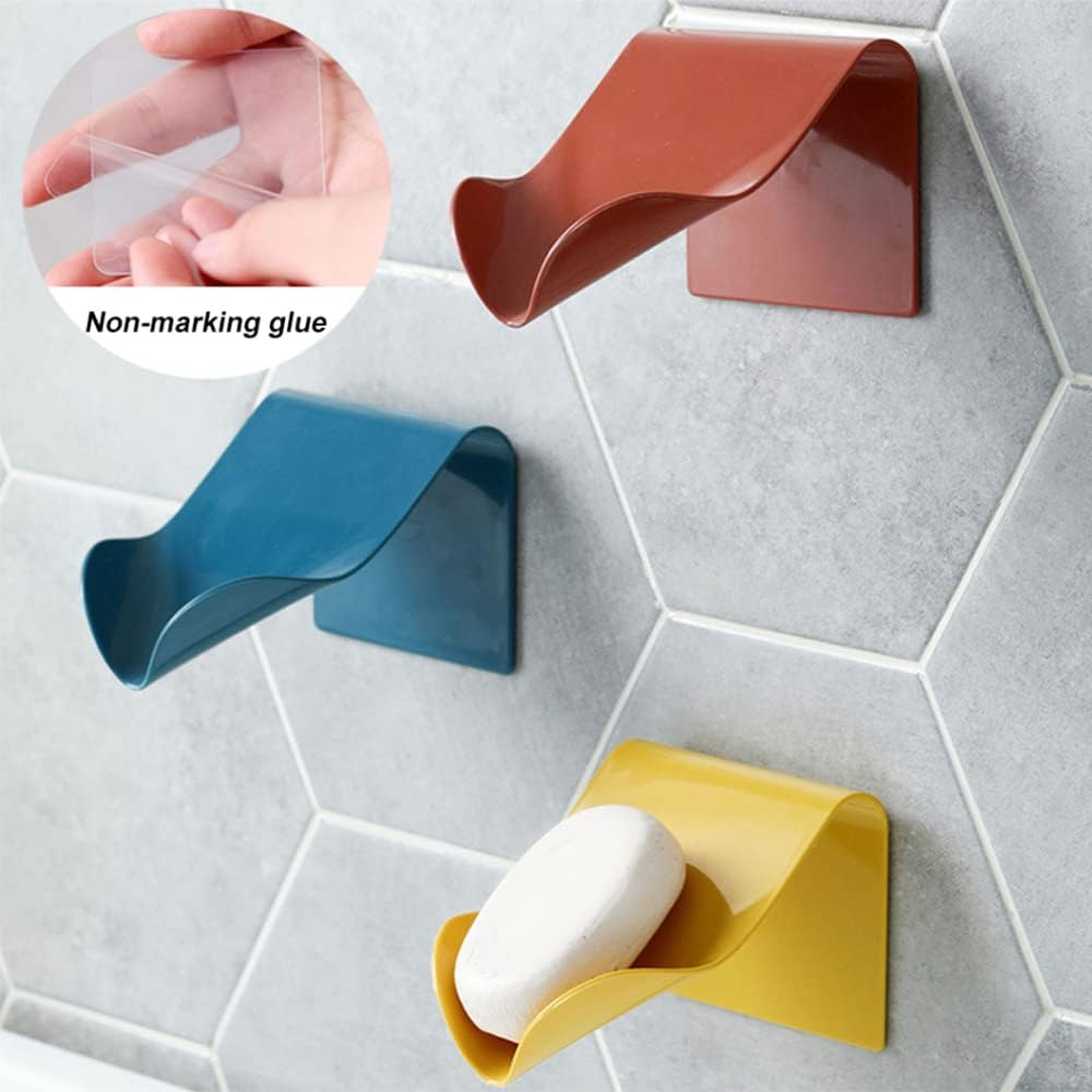 SagaSave Soap Dish Self Draining Holder with Slope Design - Red