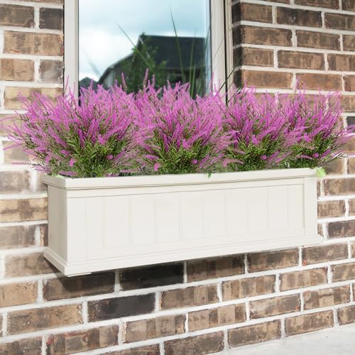 12 Bundles Artificial Lavender Plants UV Resistant Fake Bushes