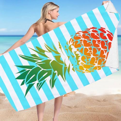 Pineapple Print Beach Towels Microfiber Quick Dry Sand Free