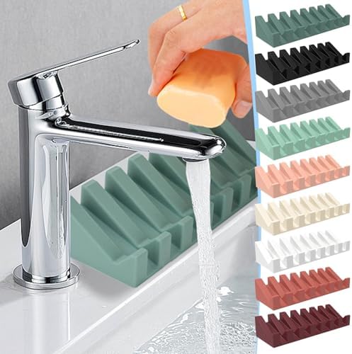 Silicone Soap Dish with Waterfall Drain Hot Pink