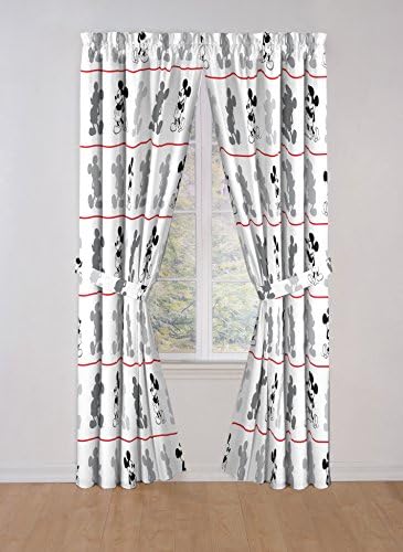 Disney Mickey Mouse Jersey White 4 Piece Curtain Set