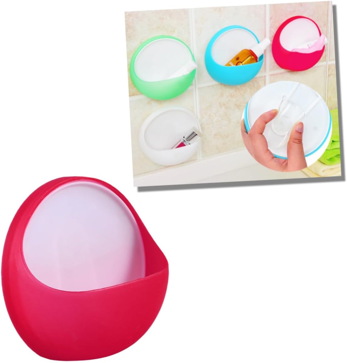OUNONA Multi Functional Wall Soap Dish with Suction Cup