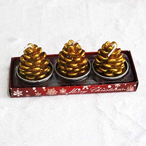 Amosfun 3 Pcs Christmas Candles Decorative Ornaments