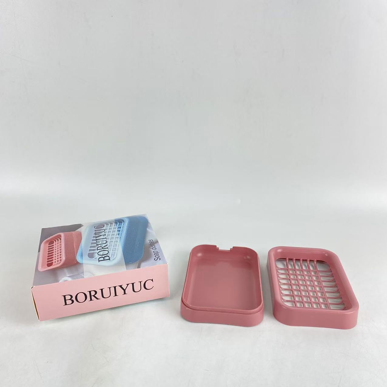 Red Square Soap Dish with Removable Lid - Portable and Leak Proof