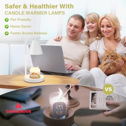 Hong-in White Candle Warmer with Timer - 2 Bulbs 1