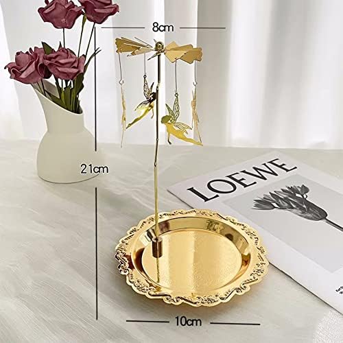 Spinning Candle Holder with Round Tray - Fairy Style