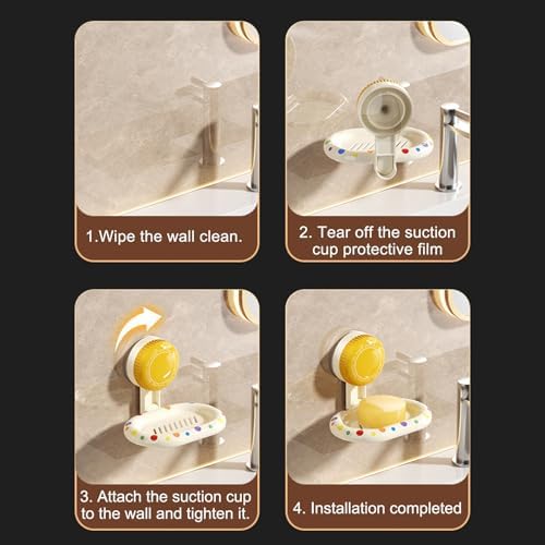 Suction Cup Soap Dish for Shower Red
