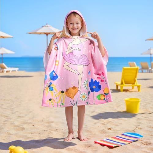 Ythuil Kids Hooded Beach Towel with Backpack