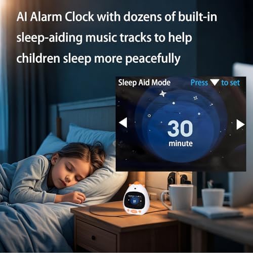 AI Voice Alarm Clock for Kids Sleep Trainer Smart Wake Clock