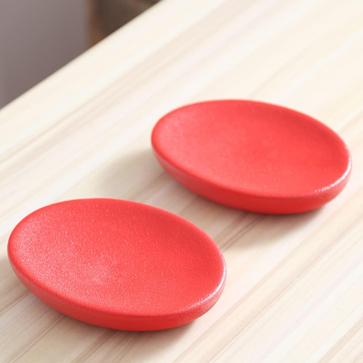 HOLIDYOYO Ceramic Soap Box Red Soap Dish Elegant Bathroom Holder