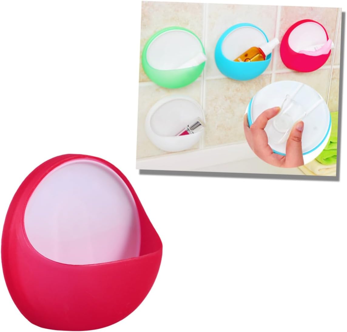 Wall-Mounted Suction Cup Soap Holder for Bathroom Sink