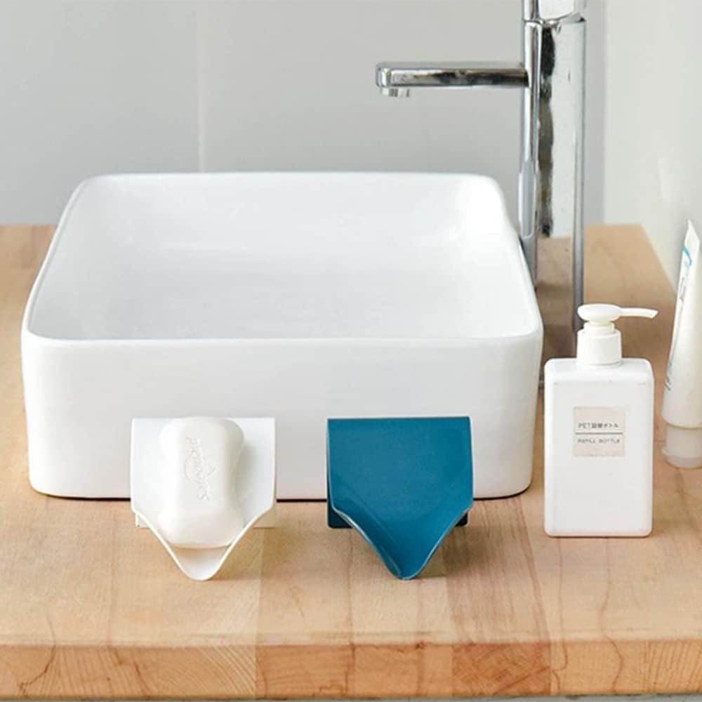 SagaSave Self Draining Soap Dish with Adhesive Red