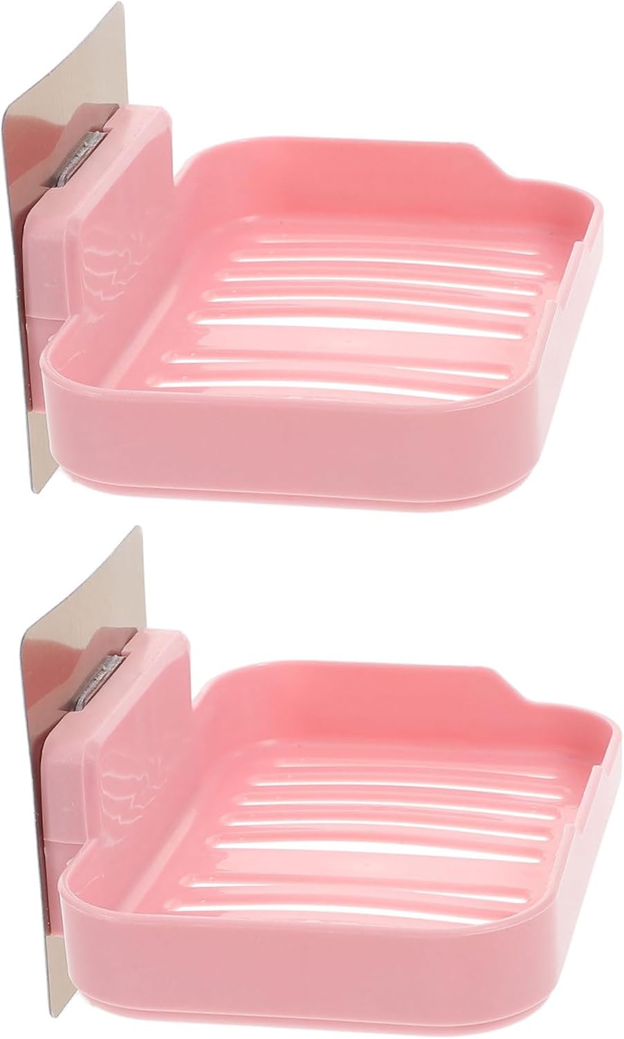 Zerodeko 2pcs Wall-Mounted Soap Dish with Adhesive Sturdy PP Material