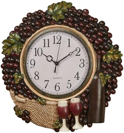 Touch of Class Wine Picnic Grapes Wall Clock