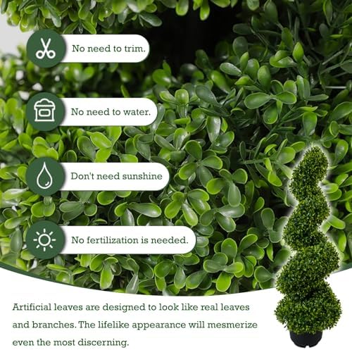 Sauqzoh 3ft Artificial Boxwood Topiary Tree