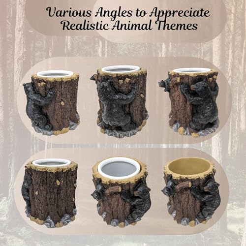 BestGiftEver Small Wastebasket with Bear Climbing Tree Design