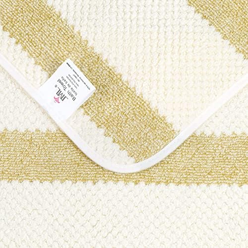 JML Plush Soft Bath Towels 2 Pack 30x60 Waffle Stripe Light Brown