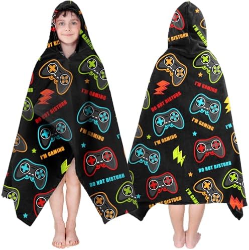 Subvise Video Game Hooded Towel - 35x60 Inch Soft Cotton Wrap Blanket