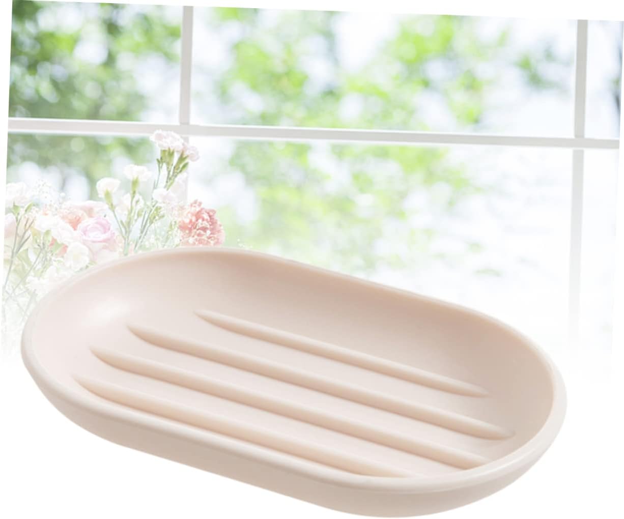 Cabilock Oval Soap Dish Pp Material Draining Holder