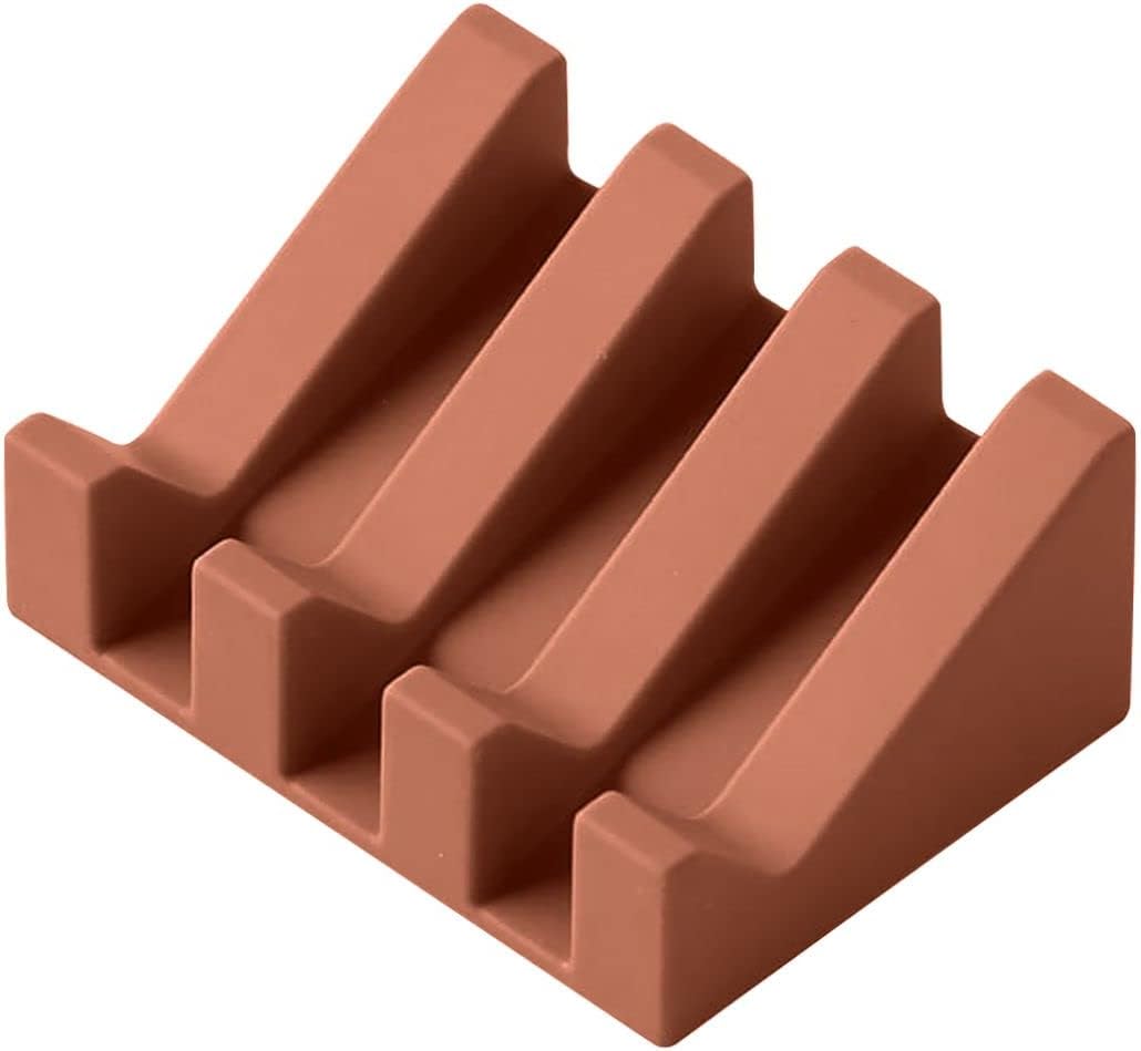 Silicone Soap Dish with Drain for Bath and Kitchen