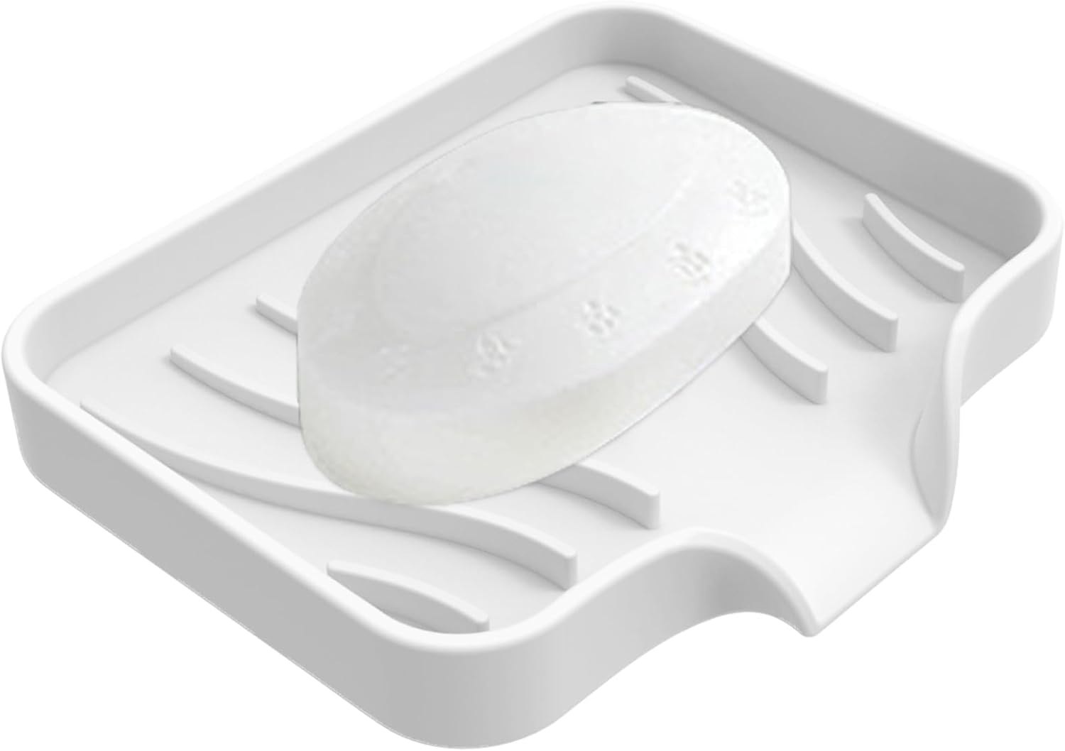 CHIUEAST Bathroom Soap Dish White with Drain
