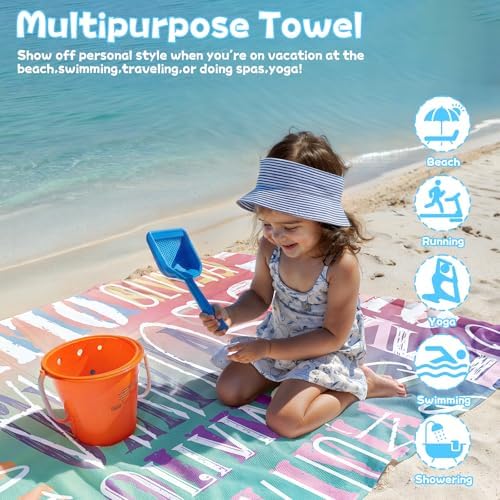 Personalized Beach Towels for Kids - Custom Monogram Name