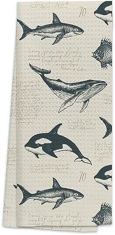 TNUW Ocean Animals Kitchen Towels 24x16 Inch