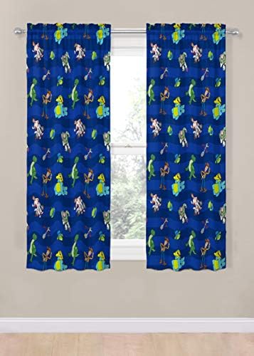 Jay Franco Kids Window Drapes - 4 Piece Blue Toy Story Set