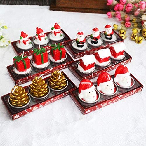 Amosfun 3 Pcs Christmas Candles Decorative Ornaments