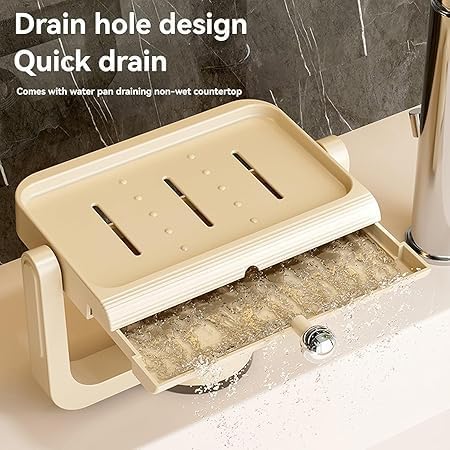 Rotatable Suction Cup Soap Dish Holder for Bathroom Kitchen