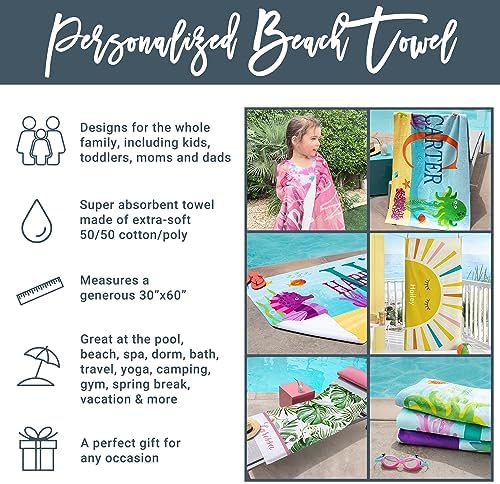 Personalized Beach Towel for Kids - Gamer Style