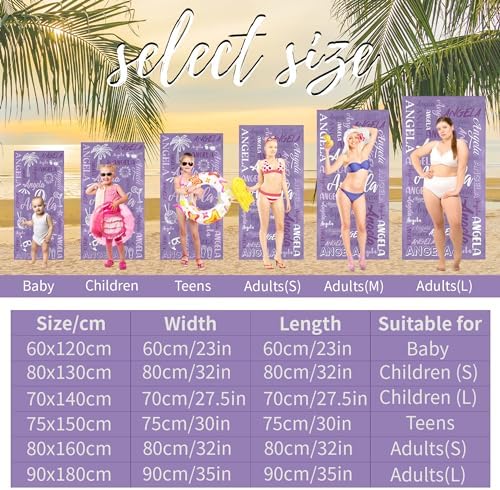 Personalized Photo Beach Towel with Name - Style 040