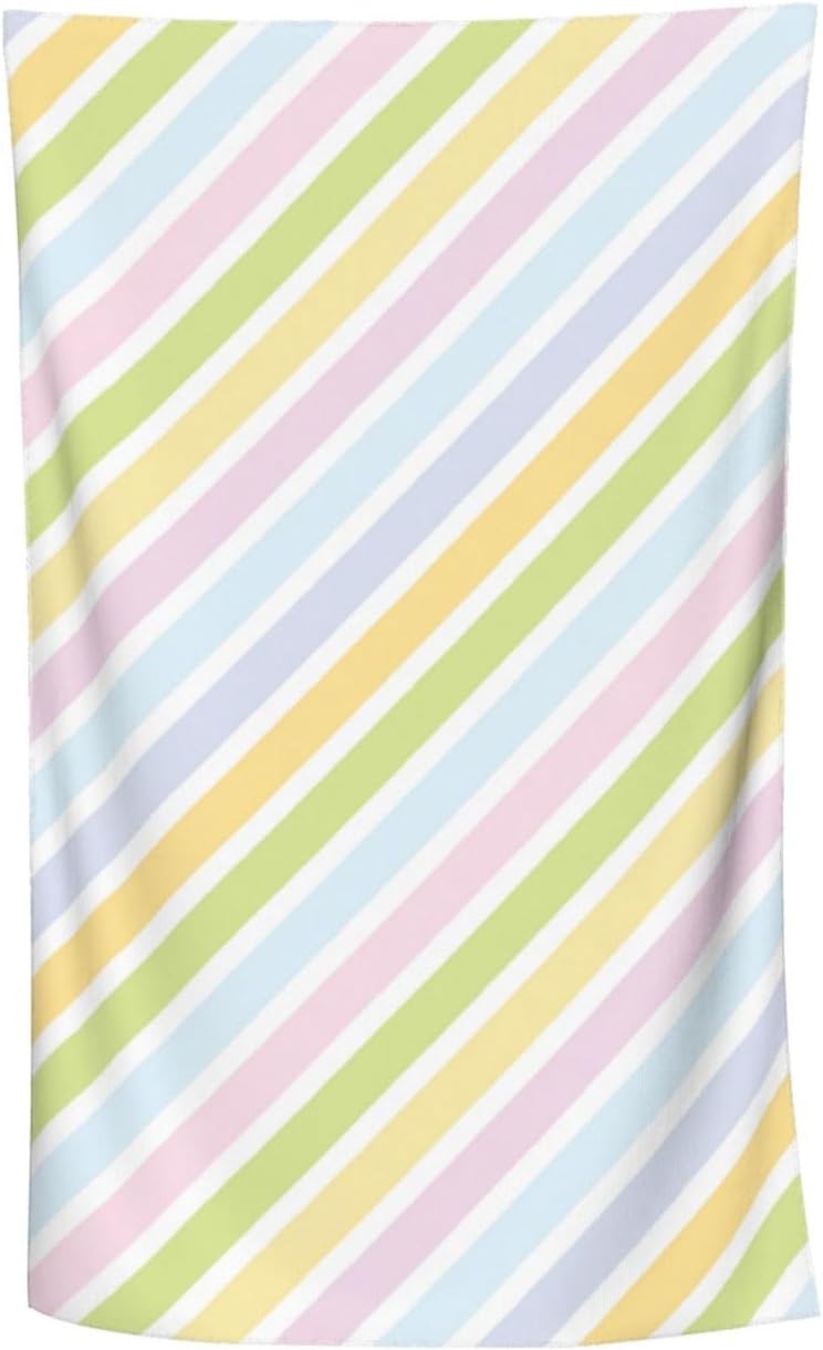 VOOHDDY Rainbow Stripe Beach Towel - Quick Dry Microfiber