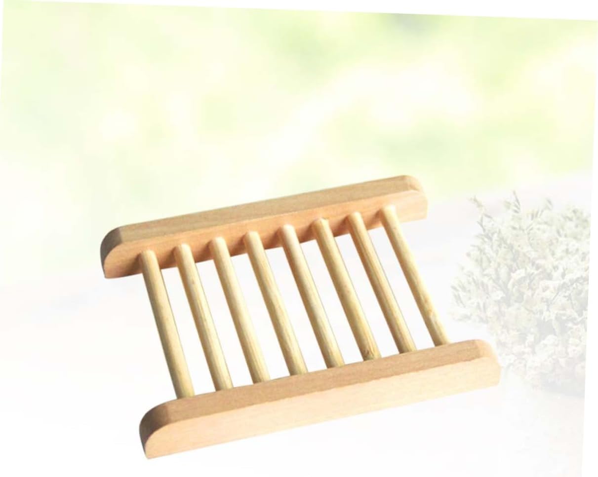 2Pcs Natural Wood Soap Dish Holder for Bathroom Kitchen and Shower 1