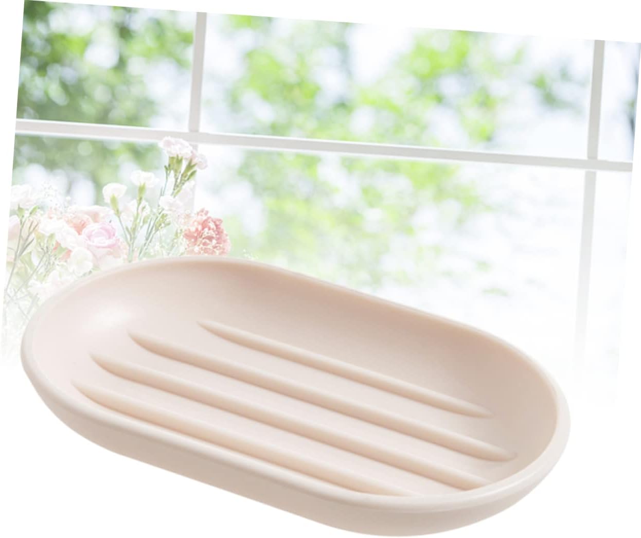 PRETYZOOM Oval Soap Box for Bathroom with Drainage