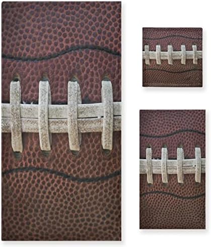 Senya Bath Towels Set of 3 with American Football Laces