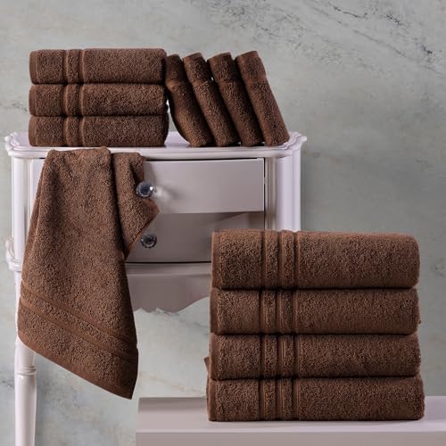 Hawmam Linen Brown Bath Towel Set 4 Pack