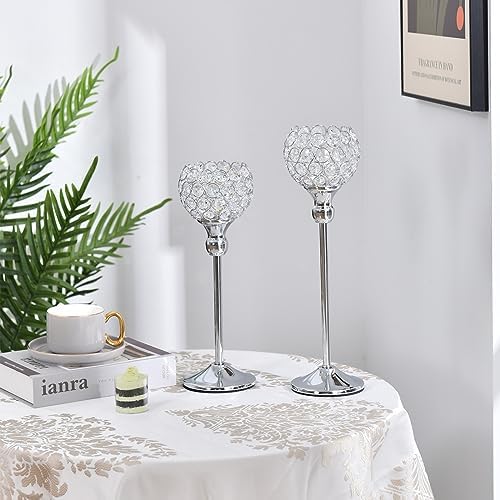 VINCIGANT Crystal Votive Candle Holders Set of 2