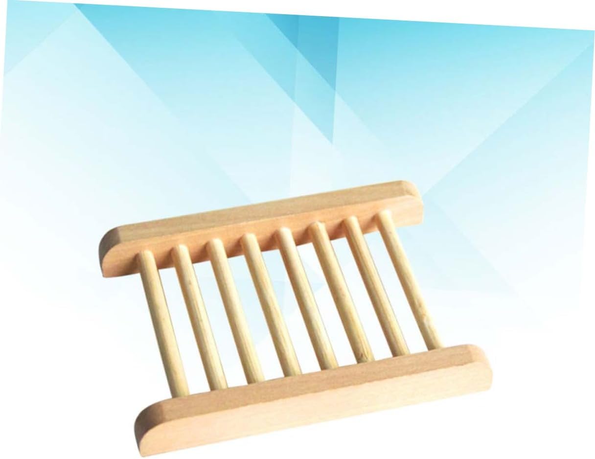 2 Pack Natural Wood Soap Tray Holder for Bathroom Kitchen