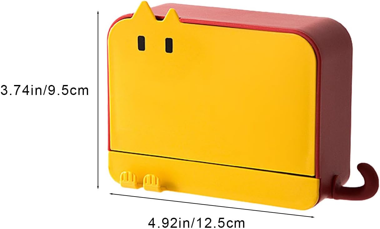 Red Wall-Mounted Soap Dish with Lid