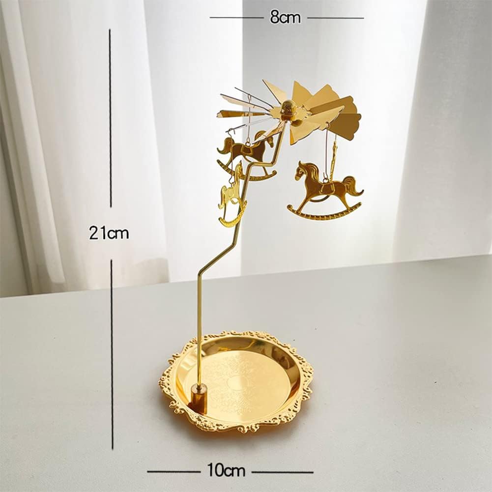 Spinning Candle Holder with Round Tray - Fairy Style