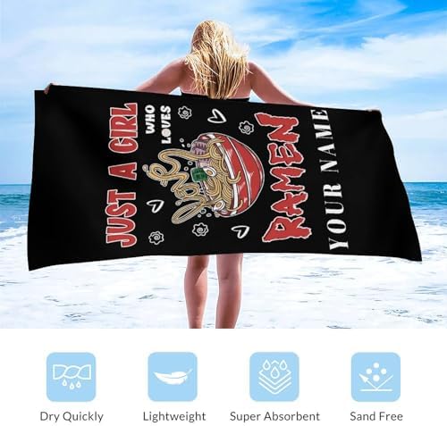 Custom Beach Towel for Kids - Soft Quick-Dry Ramen Towel