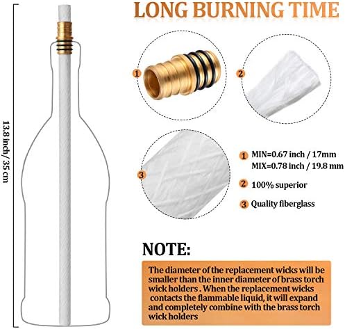 Nuanchu 24-Piece Wine Bottle Torch Wicks Kit 1