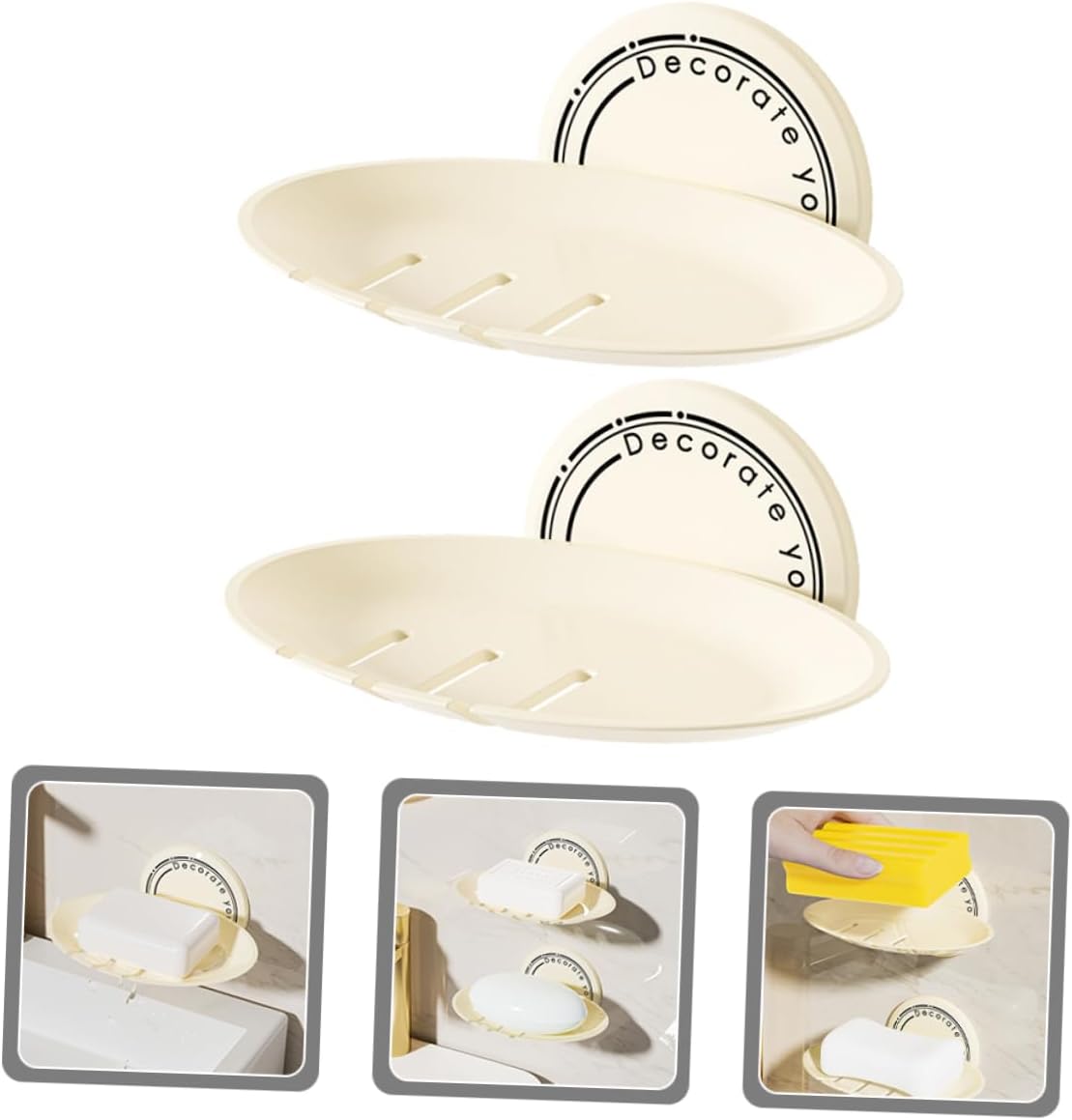 BRIGHTFUFU 2-Piece Abs Soap Holder Wall Mount