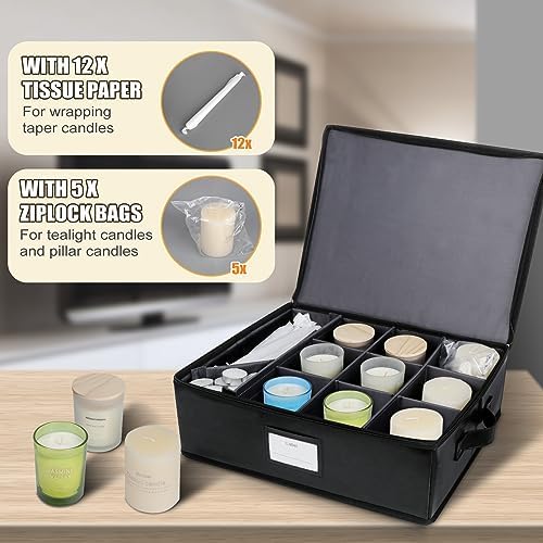 Fireproof Candle Storage Box with Dividers and Ziplock Bags 1