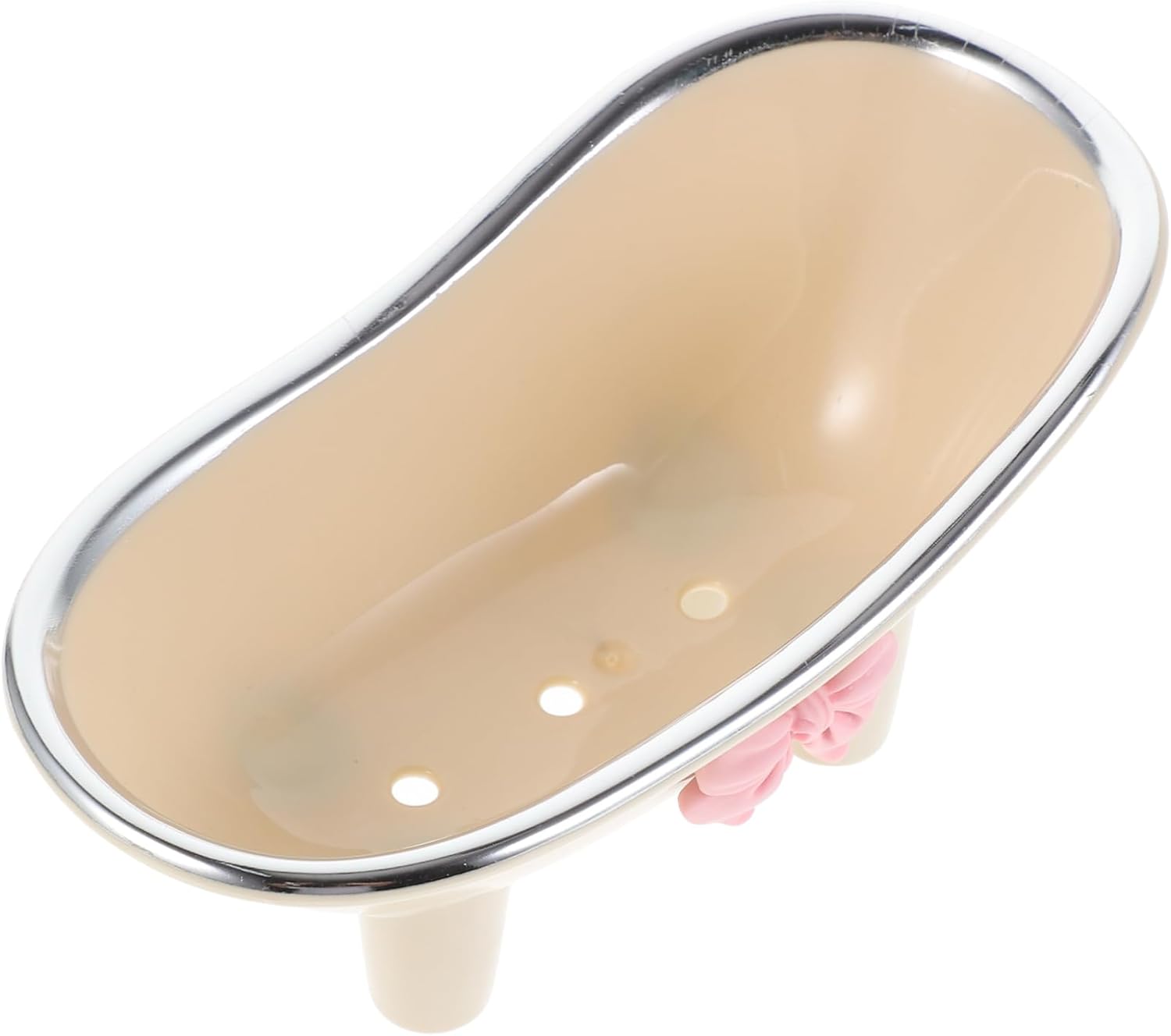 GLEAVI Bathtub Shape Soap Dish Decorative Holder with Drain